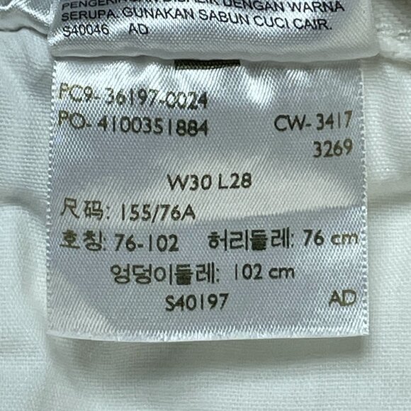 Levis 501 Jeans Womens 30x28 White Button Fly Straight Leg Distressed High Rise - Picture 12 of 12